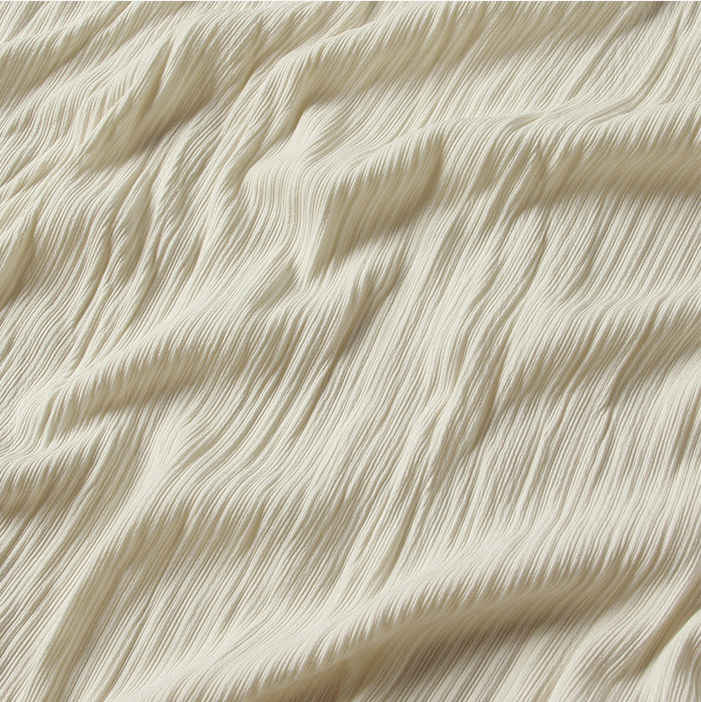 High stretch knitted pleated dress fabric polyester