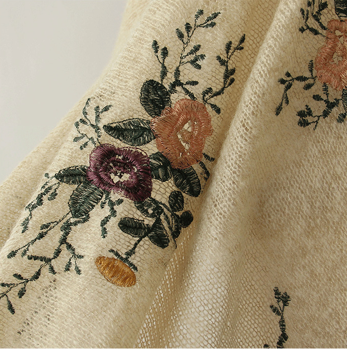 wool embriderey fabric